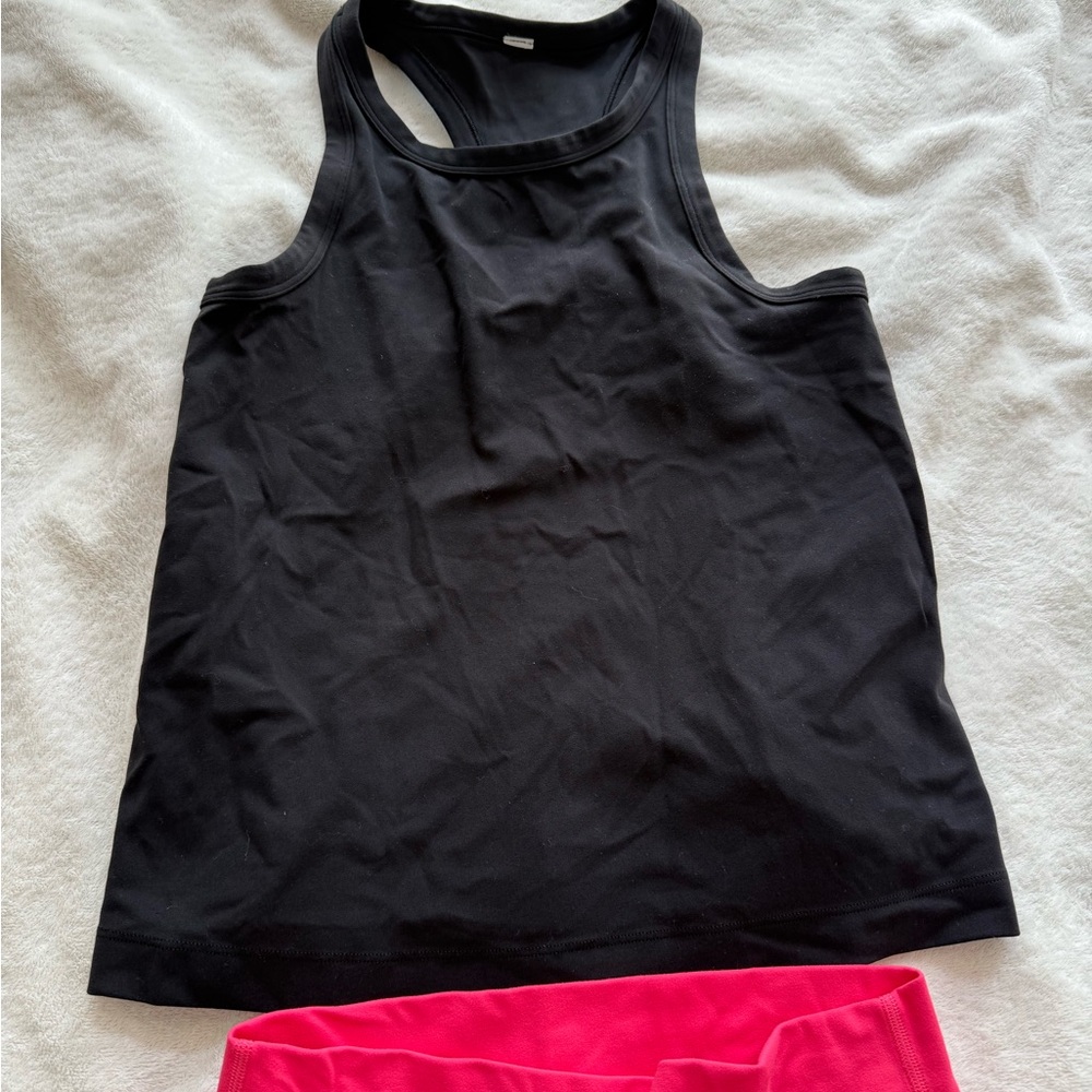 Lululemon Black Tank Top and align shorts size 6 both shirt gently used shorts